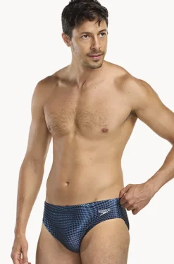 Briefs^Speedo Mens Tech Allover 7cm Brief Peacoat