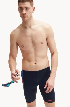 Jammers^Speedo Mens Tech Panel Jammer Navy/orange