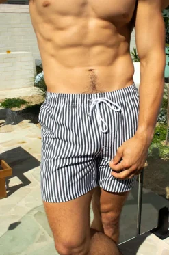 Boardshorts^Vacay Mens The Hamptons Swim Short White/charcoal