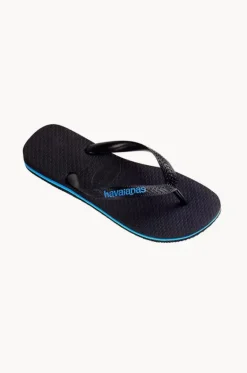 Footwear^Havaianas Mens Top Rubber Logo Thong Black/blue