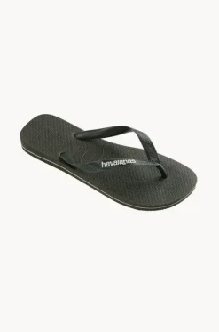 Footwear^Havaianas Mens Top Rubber Logo Thong Olive