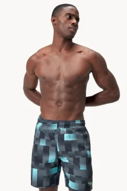 Boardshorts^Speedo Mens Xpress Lite Allover 18" Watershort Charcoal