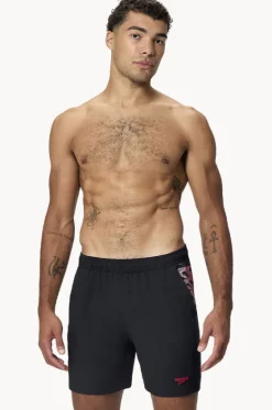 Boardshorts^Speedo Mens Xpress Lite Panel 16" Watershort Black/red