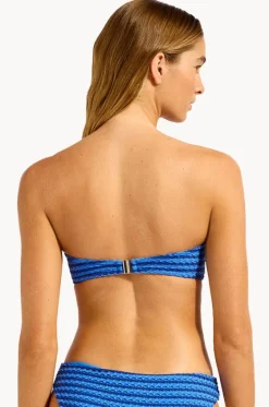Bikini Tops^Seafolly Mesh Effect Bustier Bandeau Sapphire