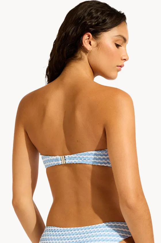 Bikini Tops^Seafolly Mesh Effect Bustier Bandeau Powder blue