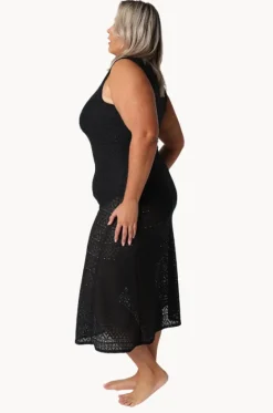 Dresses^Capriosca Mesh Maxi Dress BLACK