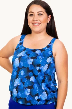 Tankini Tops^T.h.e. Swimwear Island Blouson Tankini Separate Midnight