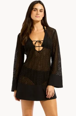 Overswim^Seafolly Mini Cover Up Black
