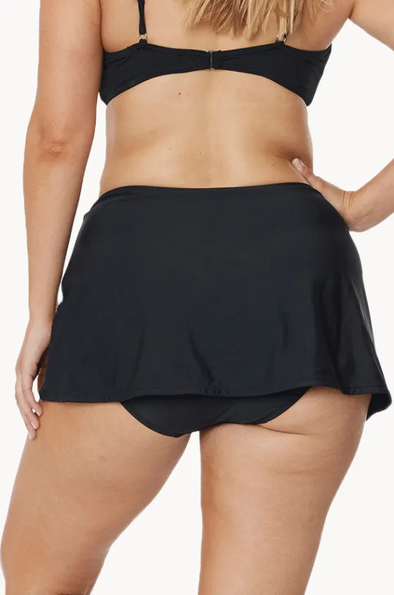Bottoms^T.h.e. Swimwear Missy Panty Skirt Black