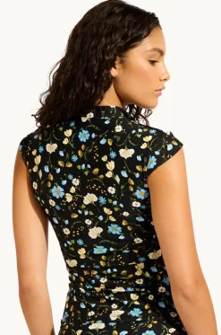 Rashies & Sunsuits^Seafolly Modern Romance Cap Sleeve Suntop Black