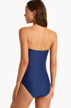 One Pieces^Monte u0026 Lou Monte & Lou Spliced Bandeau One Piece Navy