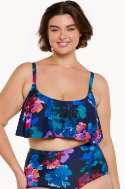 Bikini Tops^Capriosca Montego Frill Bikini Top Navy/Multi