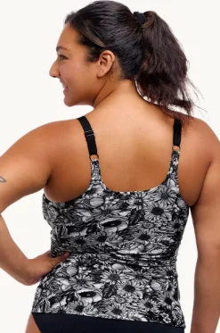 Tankini Tops^Funkita Nights Rose Scoop Neck Tankini Separate Black/white