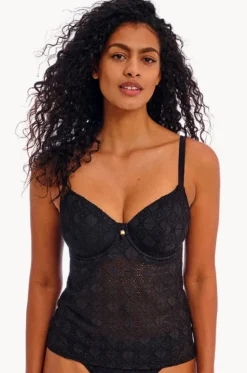 Tankini Tops^Freya Nomad Nights F Cup Plunge Tankini Separate BLACK