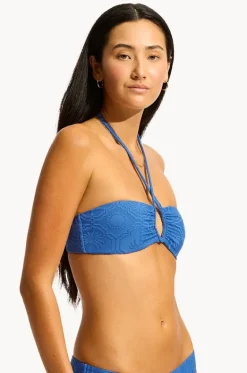 Bikini Tops^Seafolly Oasis Diamond Wire Bandeau Marine