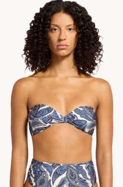 Bikini Tops^Jets Oasis Paisley Bandeau Cream