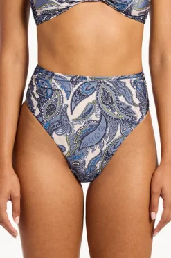 Bottoms^Jets Oasis Paisley Hi Waist Hi Leg Pant Cream