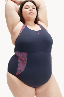 One Pieces^Speedo Orchidlustre Printed Shaping One Piece Navy/Red