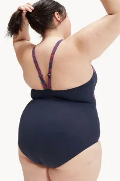 One Pieces^Speedo Orchidlustre Printed Shaping One Piece Navy/Red