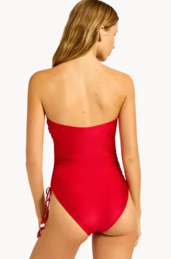 One Pieces^Seafolly Palermo DD Cup Drawstring Bandeau One Piece Red