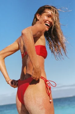 Bottoms^Seafolly Palermo Loop Tie Side Rio Pant Red