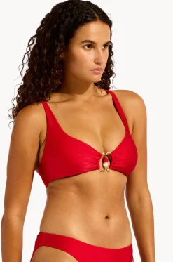 Bikini Tops^Seafolly Palermo Multi Fit Longline Tri Red