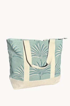 Beach Bags|Bags^Cherry Red Palm Canvas Bag Blue