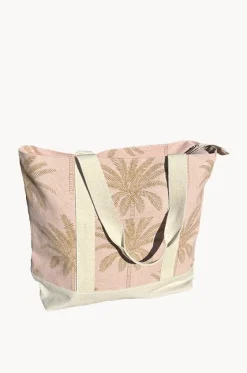 Beach Bags|Bags^Cherry Red Palm Canvas Bag Pink