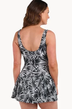One Pieces^Maxine Palm Retreat Empire Swim Dress Black/ivory