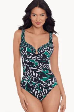 One Pieces^Miraclesuit Palma Verde Escape One Piece Black/Green