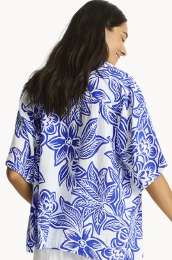 Tops^Sea Level Palmera Resort Bowling Shirt Blue