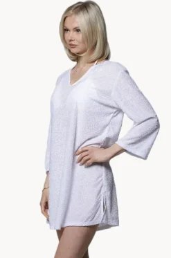 Overswim^J.valdi Palms Terry V Neck Tunic White