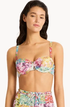 Bikini Tops^Monte u0026 Lou Pandora Gathered Balconette Bra Multi