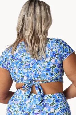 Bikini Tops^Capriosca Pansy Frill Wrap Bra White/purple