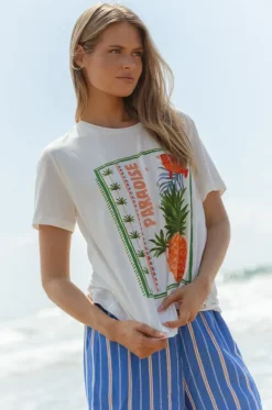 Tops^Betty Basics Paradise Beach Ellia Crew Tee WHITE