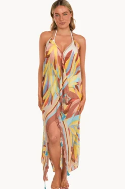 Dresses^Pool To Party Paradise Found Maxi Halter Dress Multi