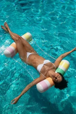 Water Hammocks|Pool Inflatables^Sunny Life Pastel Gelato Poolsde Hammock Float Blue/natural