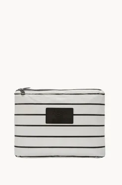Travel|Bags^Aloha Pinstripe Mid Pouch White/black