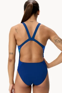 One Pieces^Speedo Placement Printed Leaderback One Piece NAVY/BLUE