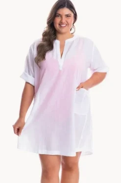 Overswim^Capriosca Plain Cotton Overshirt White