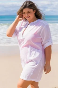 Overswim^Capriosca Plain Cotton Overshirt White