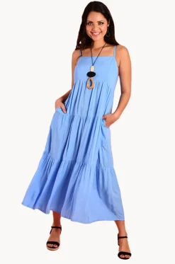 Dresses^Go Girl Plain Ellie Midi Dress Baby blue