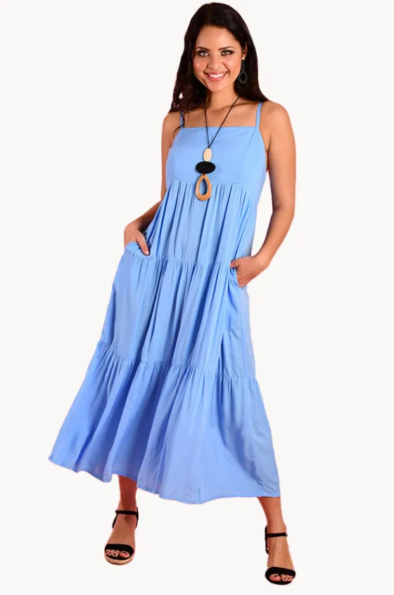 Dresses^Go Girl Plain Ellie Midi Dress Baby blue