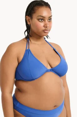 Bikini Tops^Raq Apparel Plain FF/G Cup Underwire Halter Cobalt