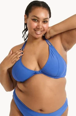 Bikini Tops^Raq Apparel Plain GG/H Cup Underwire Halter Cobalt