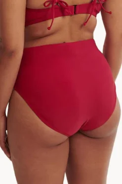 Bottoms^Raq Apparel Plain High Waist Full Brief Lipstick