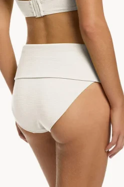 Bottoms^Jets Plain Isla Rib Fold Down Pant Cream