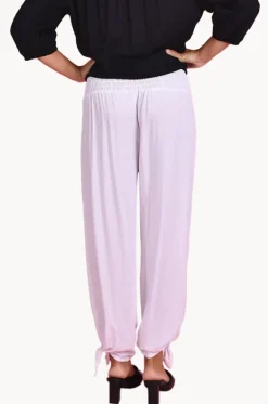 Pants^Go Girl Plain Long Rouched Tie Pants White