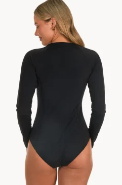 Rashies & Sunsuits^Base Swim Plain Long Sleeve Sunsuit BLACK