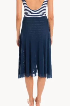Sarongs^Togs Swimwear Plain Mesh Frill Skirt Navy